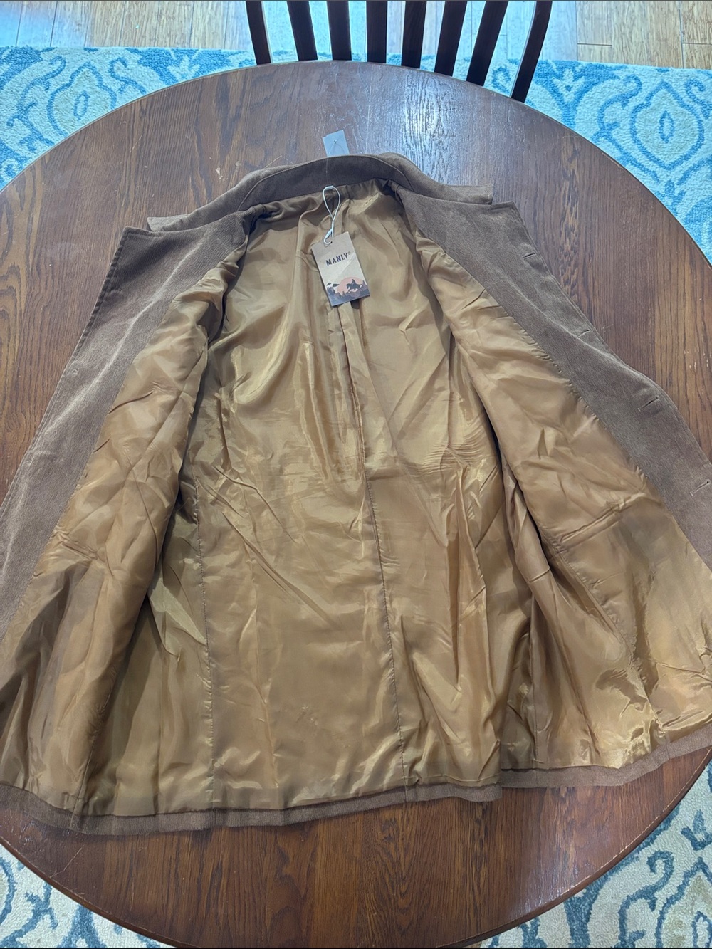 Marino Men’s Brown Classic Button-Front Pea Coat - Picture 2 of 6